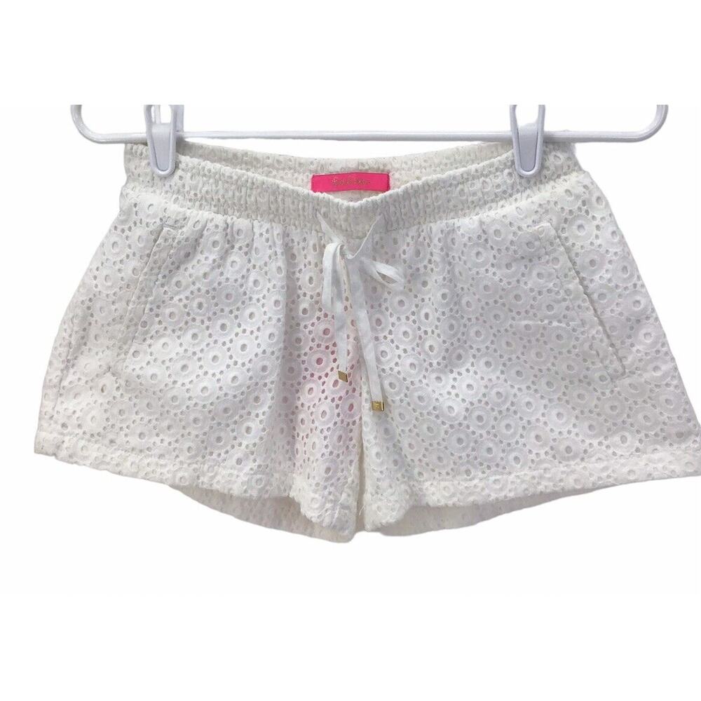 Lilly Pulitzer White Eyelet Baybreeze Shorts Size Extra Small New NWT - Picture 1 of 11